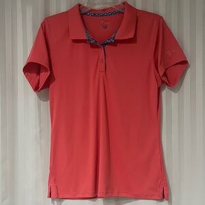 LPGA Collection Women’s Coral Polo Golf Shirt w/3 Buttons